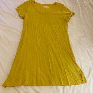 Lou & Grey for Loft Yellow Shortsleeve Shirt Dress sz. M